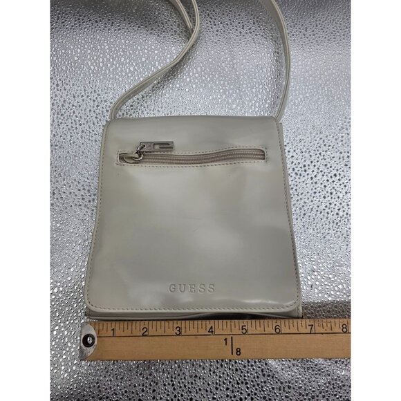 Guess Cream Crossbody Bag With Front Pocket & Zipper Closure - Picture 12 of 14
